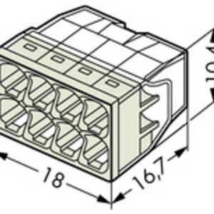 WAGO, Bornes De Connexion 2 Entrées Série 2273, Sachet De 10, Pour Fils Rigides 0,5-2,5 Mm², Tension 450V, Courant 24A, Longueur Dénudage 11mm, Installation Rapide Et Sécurisée