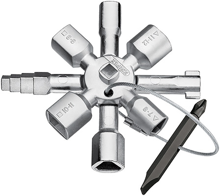 Clé à Douille Cruciforme - Outil Multifonction Pour écrous M2 à M4, Acier Carbone, Poignée Antidérapante, Maintenance électronique/robotique - 8