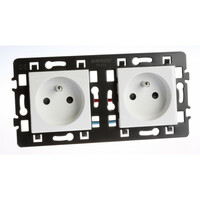 Prise double précablée EUR'OHM 61863