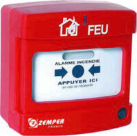 Déclencheur Manuel conventionnel d’alarme incendie rouge (+ indicateur d’action lumineux selon sélection)