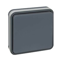 Bouton poussoir gris complet 10A IP55