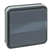 Bouton poussoir avec porte-étiquette lumineux gris IP55