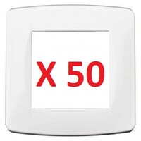 Plaque blanche 1 poste x50 pièces, Pack chantier EUR'OHM 61896