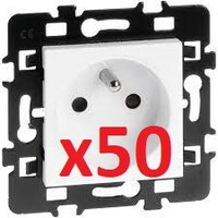 Prise 2P+T x50 pièces, pack chantier EUR'OHM 61869